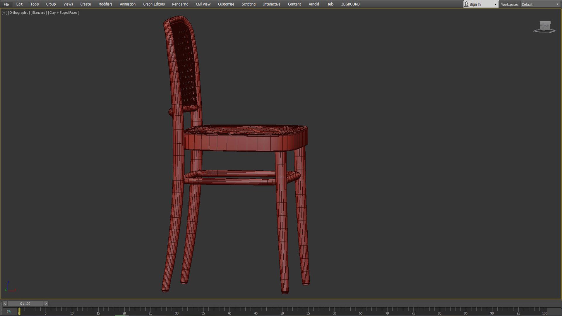 3D Hoffmann Replica Beech Wood Rattan Dining Side Chairs Model