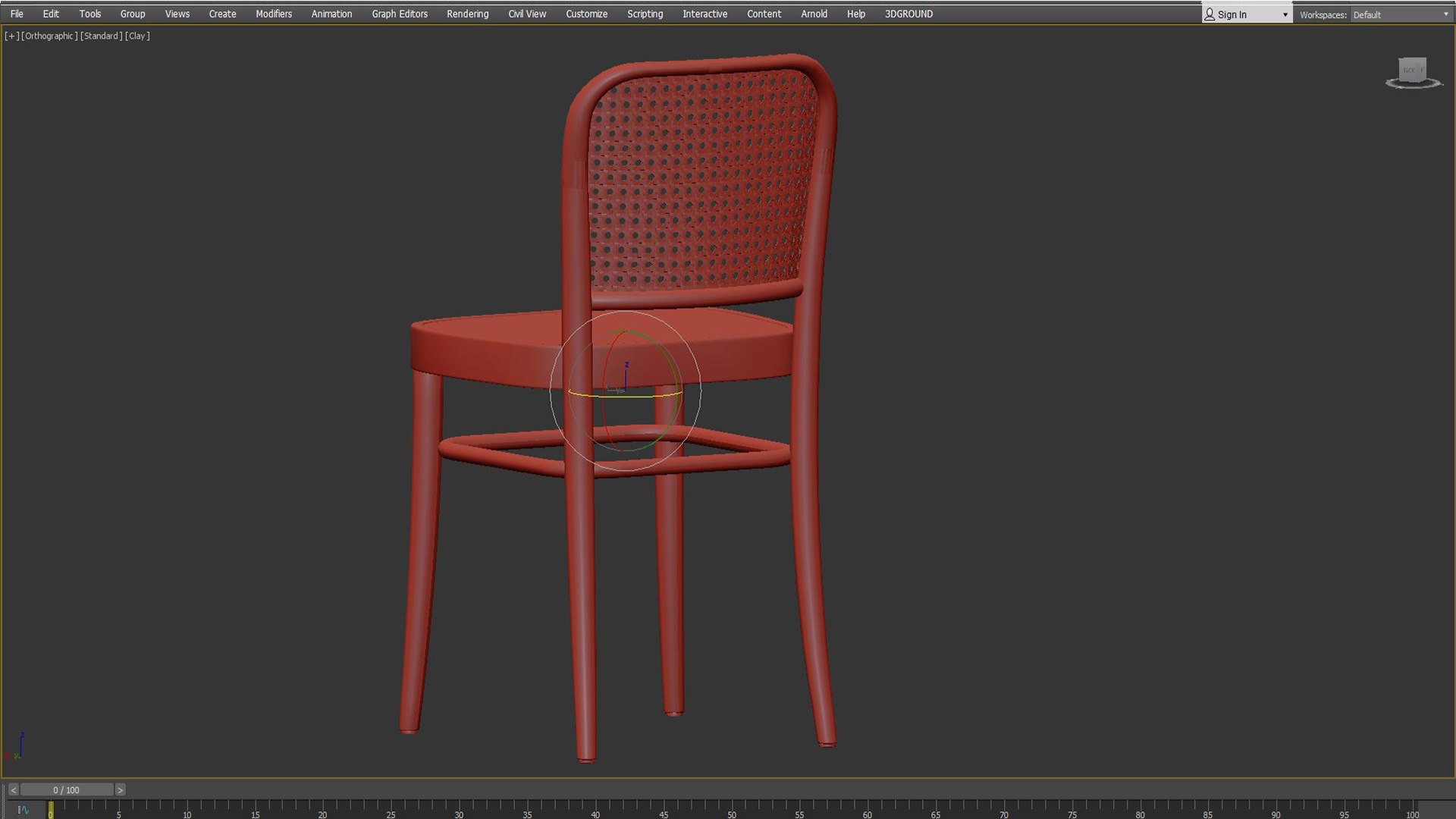 3D Hoffmann Replica Beech Wood Rattan Dining Side Chairs Model