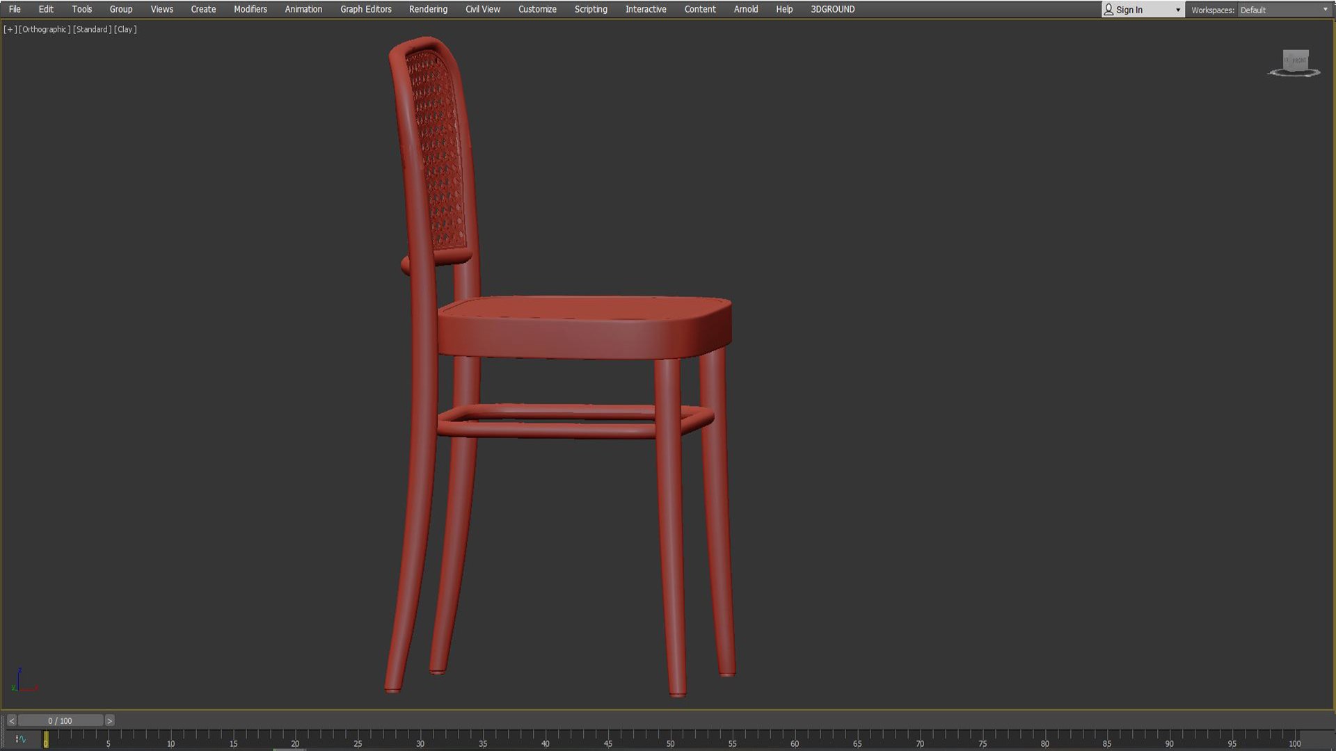 3D Hoffmann Replica Beech Wood Rattan Dining Side Chairs Model