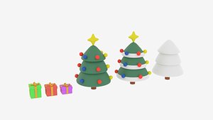 Christmas Tree and Gift Boxes 3D