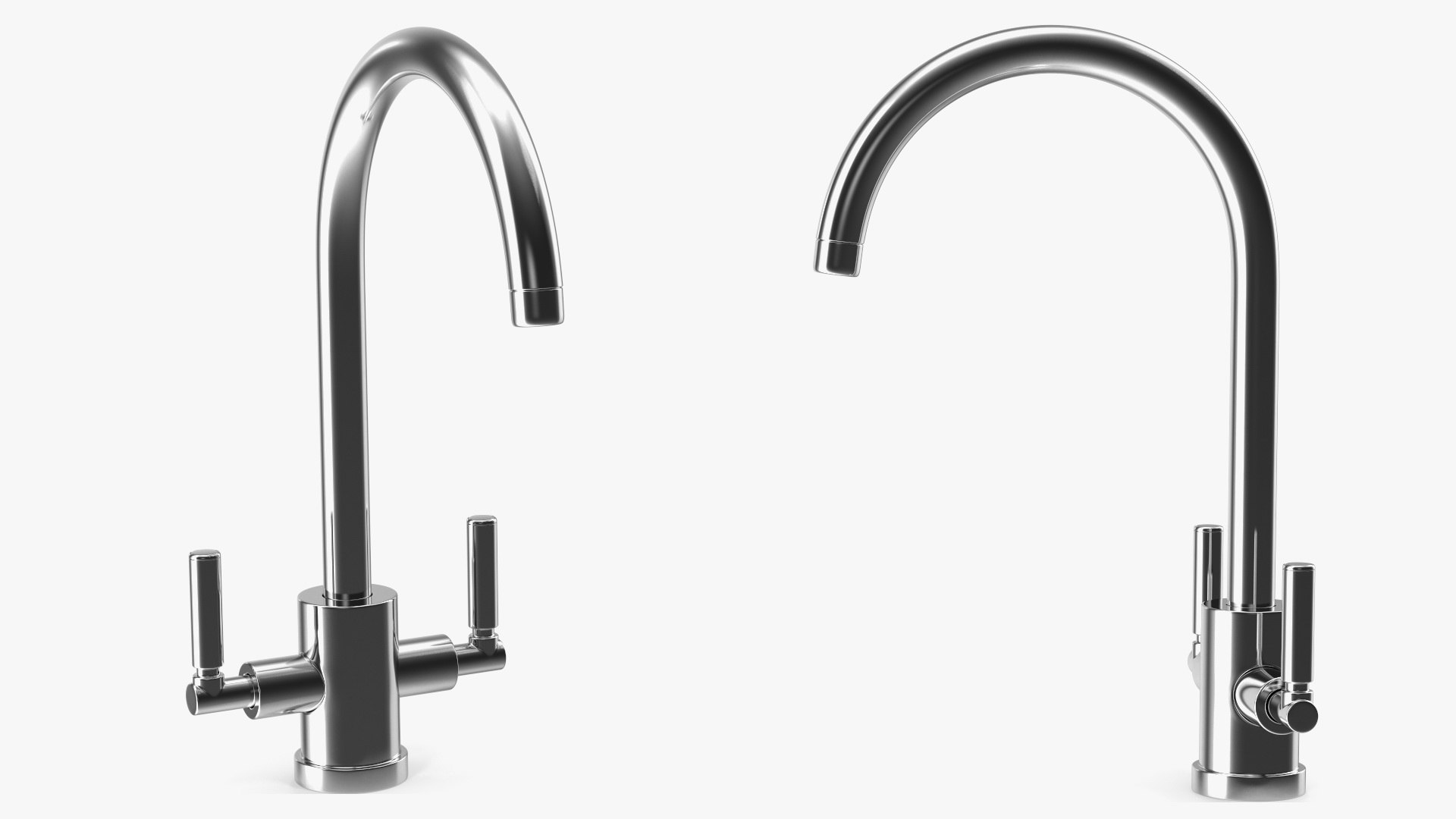 Monobloc Kitchen Mixer Tap Chrome 3D model preview