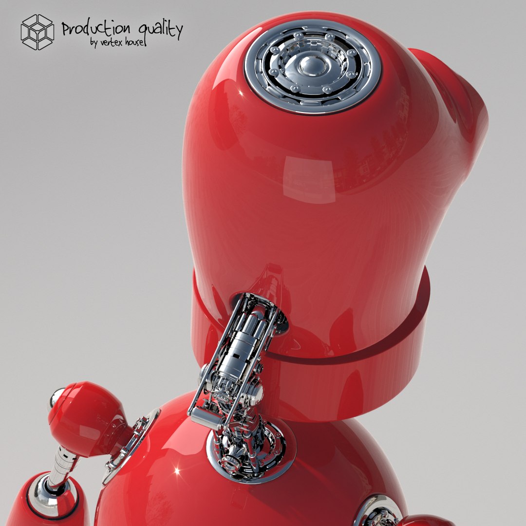 3d red robot
