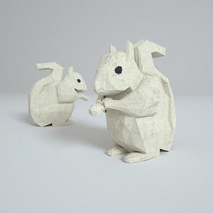 Low Poly Paper Squirrel