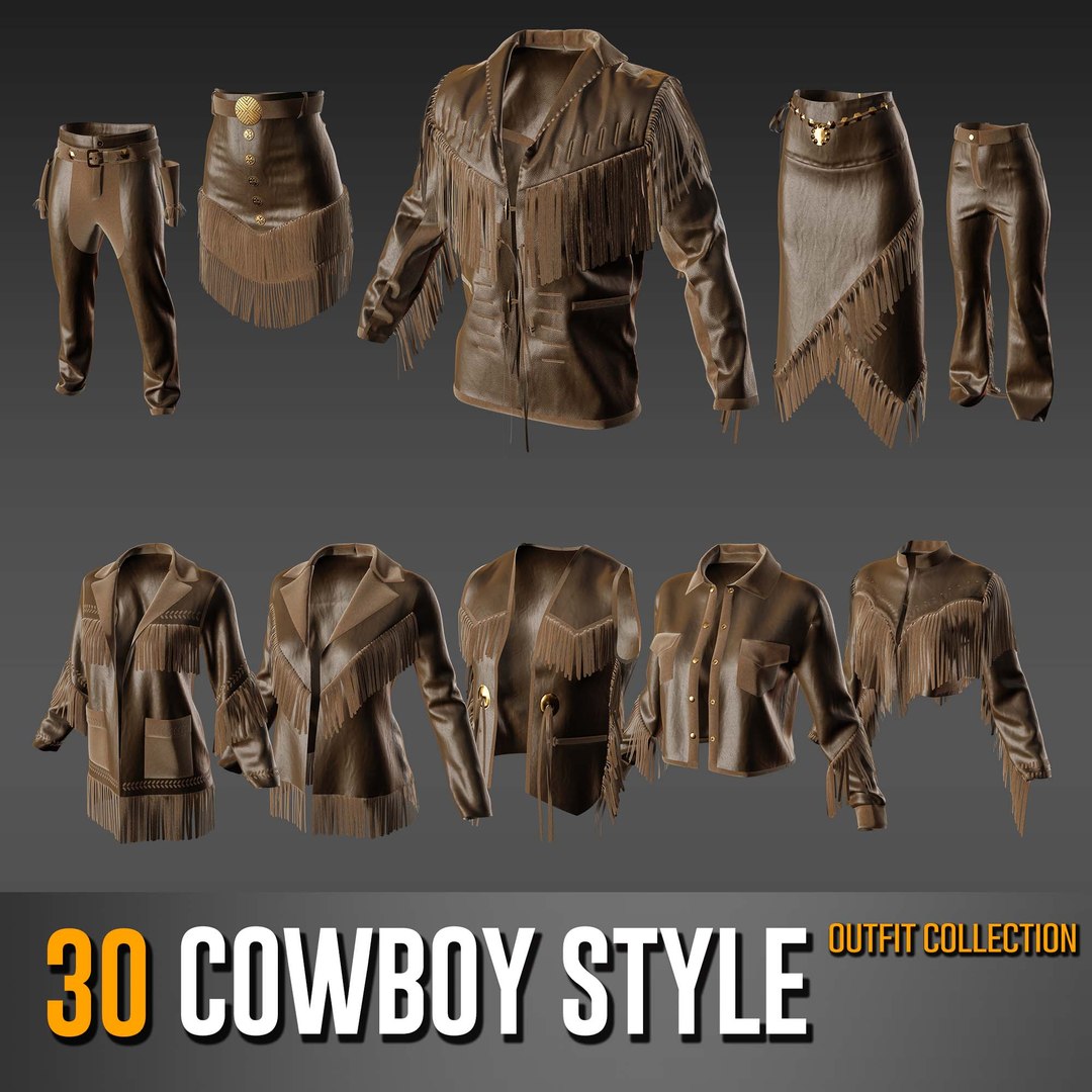 30 Cowboy Style Wear Collection- VOL 20 3D Model - TurboSquid 2284600