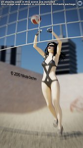 3 beach michaela max9 3d max