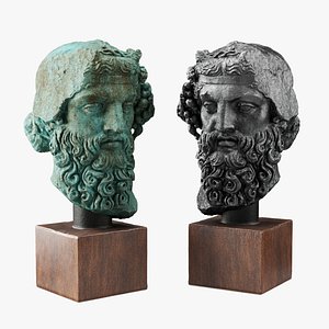 Head of Heracles sculpture 3D model