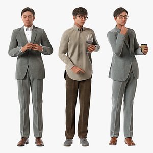 Rigged Modular Character - Asian Man 3D model - ME2 - Blender UE5 C4D