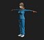 Personaje de juego en 3D con enfermera y mujer