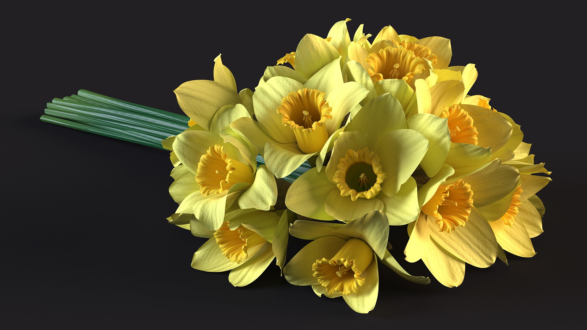 3D Daffodils Bouquet - TurboSquid 2092081