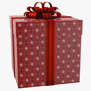 real gift box ribbon 3D