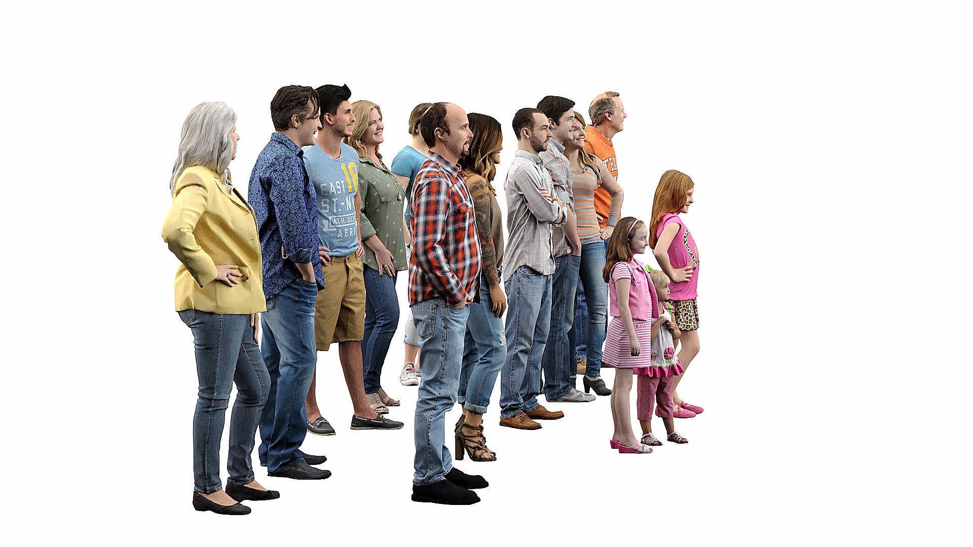 A Crowd Of People X15 3D Model - TurboSquid 2387201
