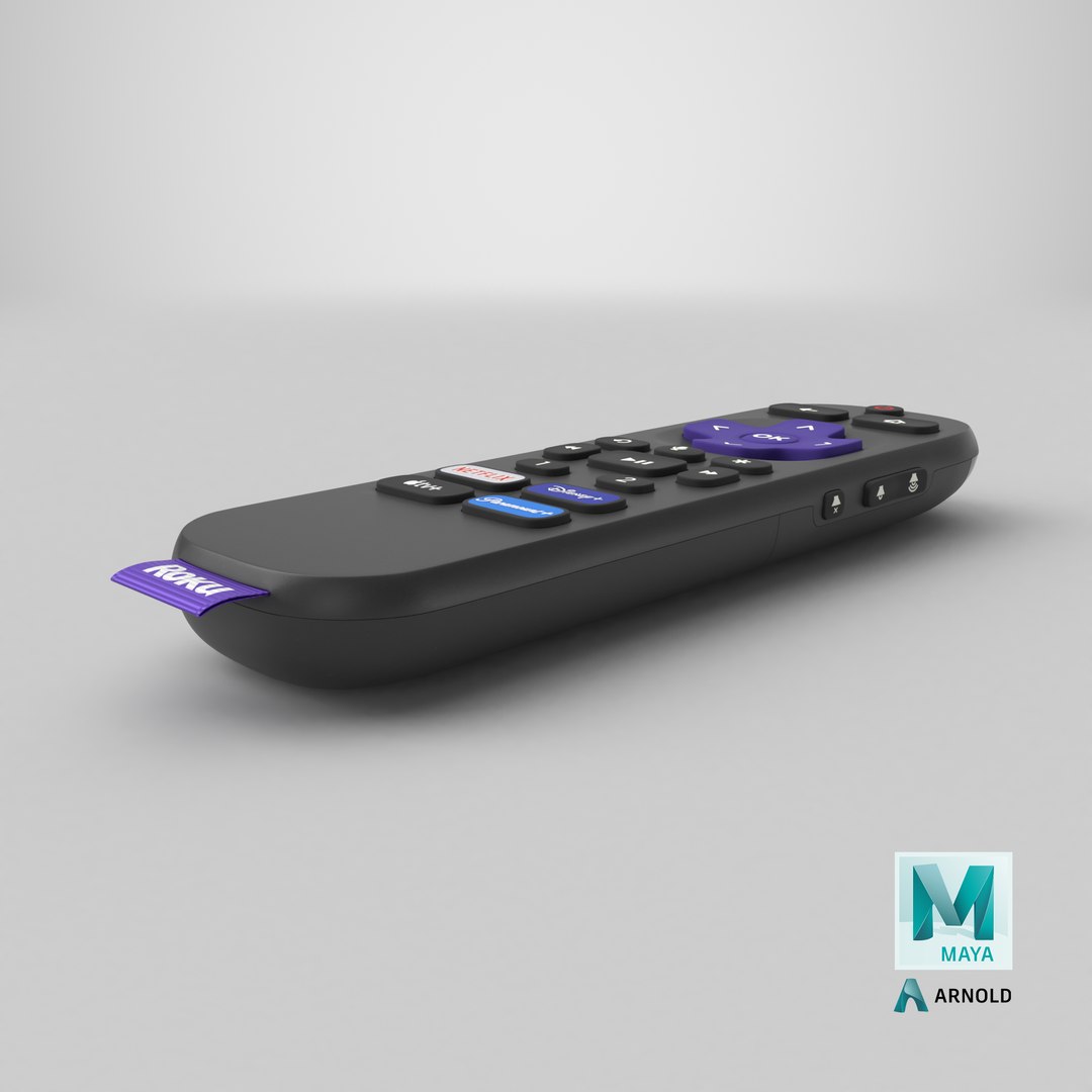 3D Roku Remote Control in View Black model https://p.turbosquid.com/ts-thumb/HJ/q5ufXp/Ab/stemcell_maya_arnold_render/png/1765817076/1920x1080/fit_q87/31a4cf4fe0cb0e61d26bf4c5fef77ccafb73cdda/stemcell_maya_arnold_render.jpg