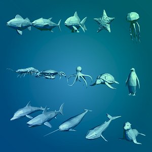 cartoon whale 3D model