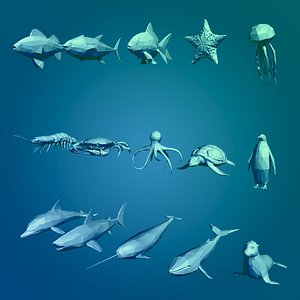 LowPoly Sea Animals Pack V2