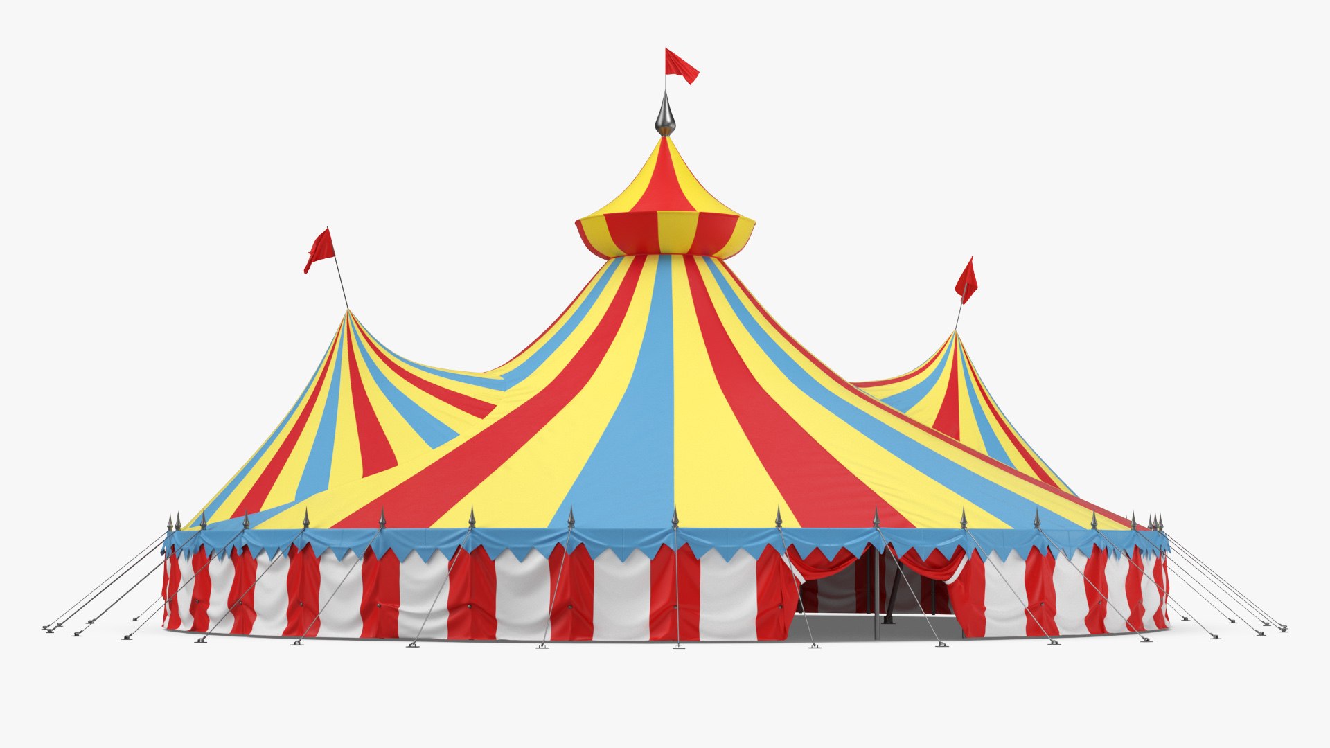 3D Round Circus Tent Multicolored - TurboSquid 2250252