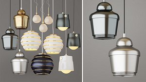 Set of suspended chandeliers in modern style THERETRO;Aalto Alvar;Artek;Maytoni