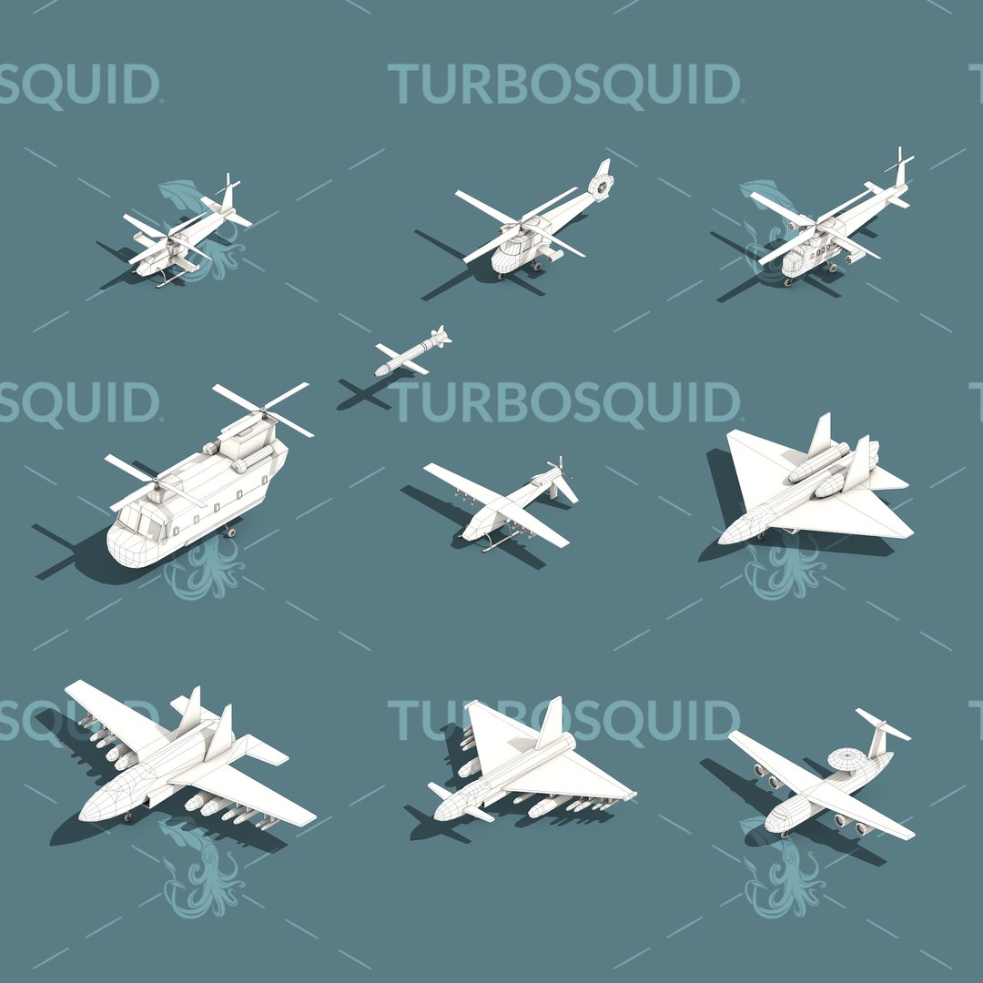 3D Low Poly Military Air Force Isometric Icon - TurboSquid 1721645