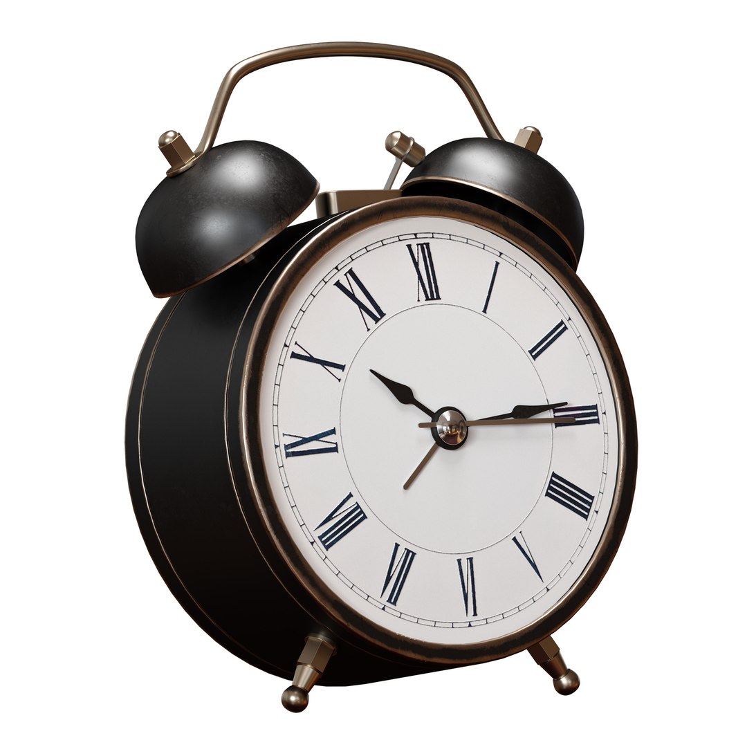 Old antique alarm clock 3D model https://p.turbosquid.com/ts-thumb/HK/QMZwj3/Ny/c0001/jpg/1697870098/1920x1080/fit_q87/d966b0ccf492dfb0375f589aec84bef09158dff1/c0001.jpg