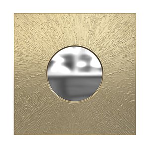 Brabbu huli rectangular brass mirror 3d model