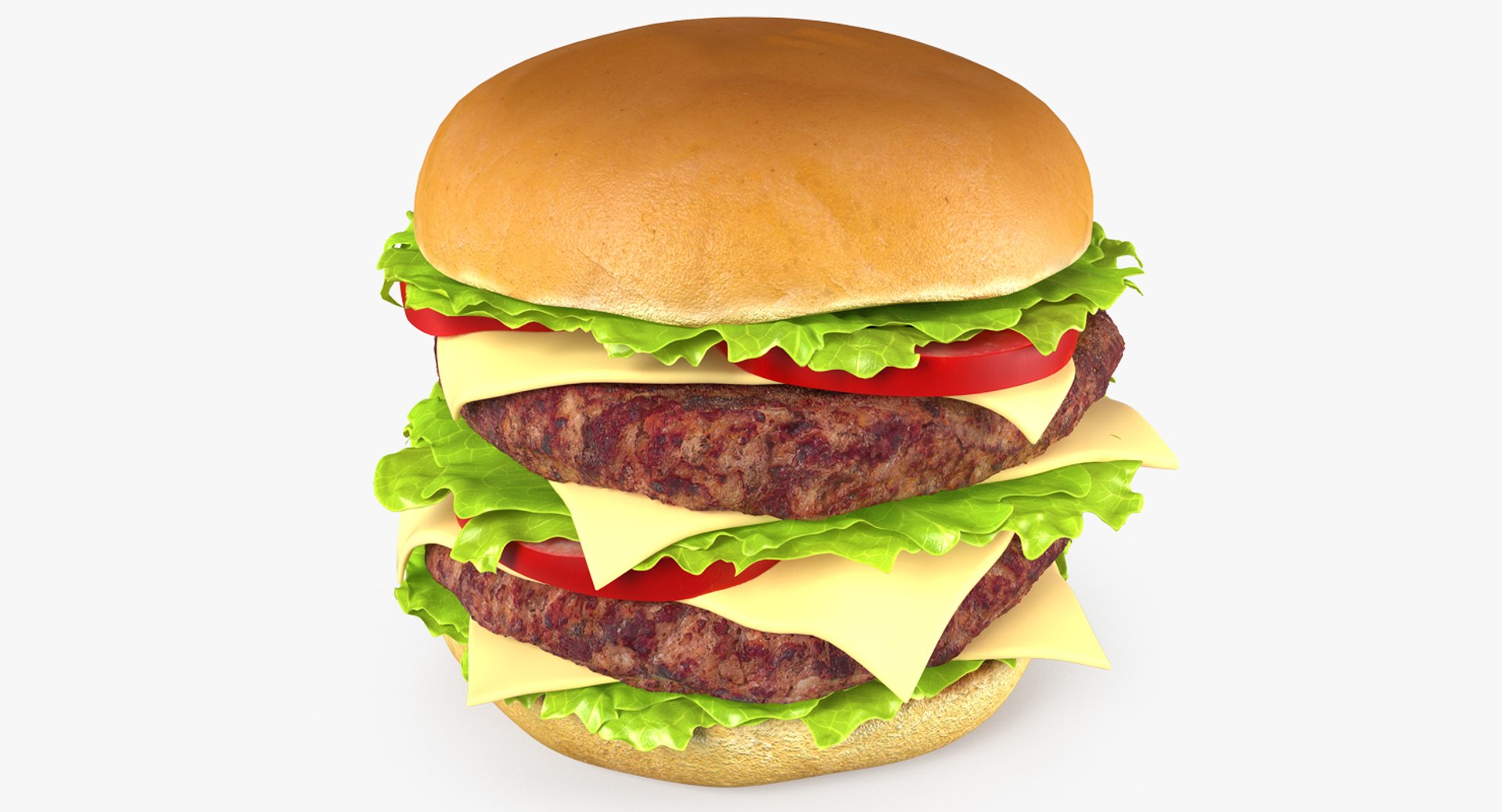 Double Burger 3D Model 3D model preview