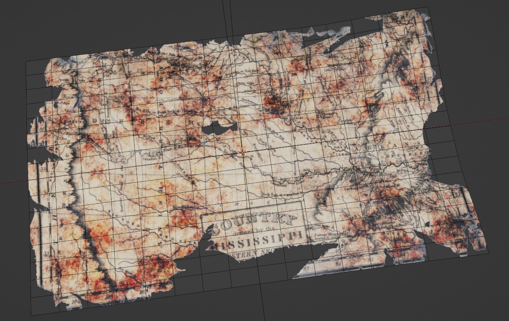 3D Worn Map Of Mississippi Model - TurboSquid 2087569
