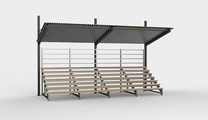Bleacher 3D model 3D model