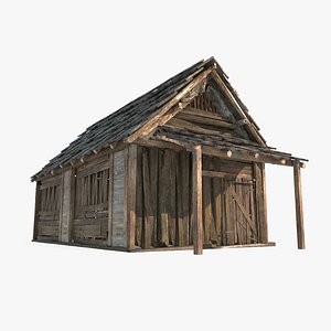 3D Medieval architecture - poor wooden houses