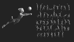 3D model volleyball Woman 48 figure Set 01
