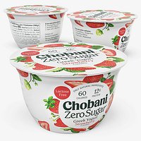 Chobani Zero Sugar Greek Yogurt Cup Sealed Strawberry