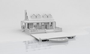 house lake scene 3D
