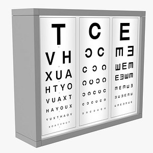 3D optotype medical eye chart
