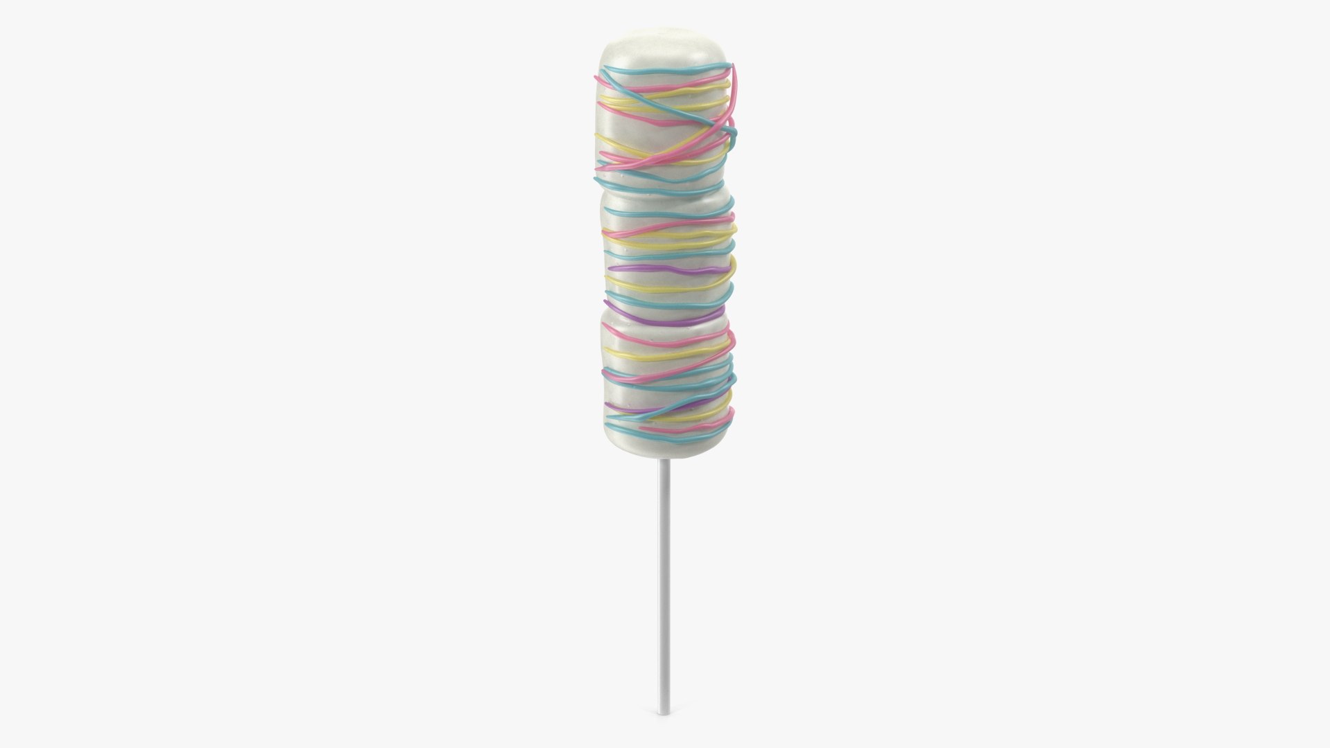 Marshmallow Skewer Pop White 3D model preview