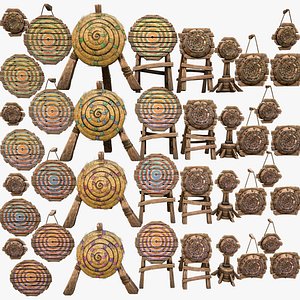 Medieval Wooden Target Shooting Range Furniture Pack