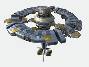 Space Station Spaceship Low-poly 3D model