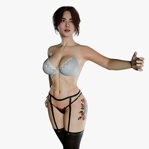 3D model Beautiful Asian girl