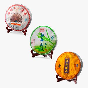 Premium Puer Tea on Stand Collection 2 3D model