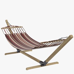 3D hammock wooden stand model