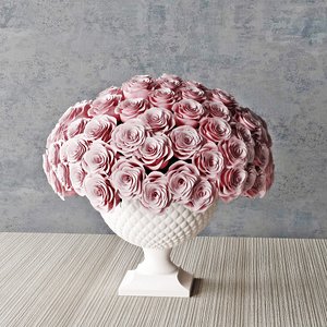 3D rose vase model