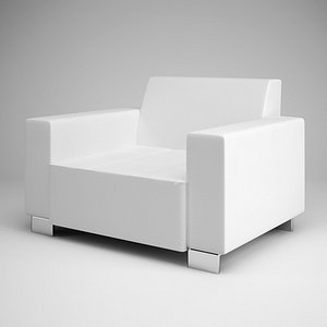 white armchair 08 3d model
