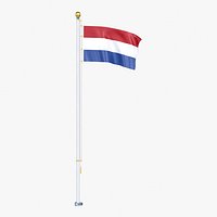 Netherlands Flag Stand Pole Animated