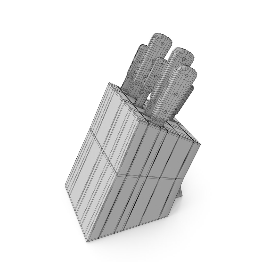 Kitchen Knife Holder with Knives 3D model TurboSquid 2099491
