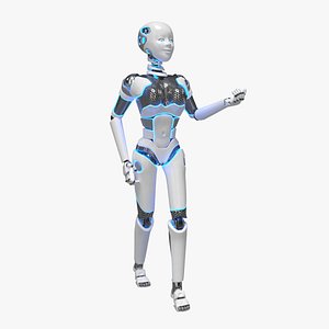 3D woman robot model