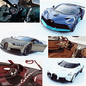 3D Bugatti collection Chiron-Divo-Voiture