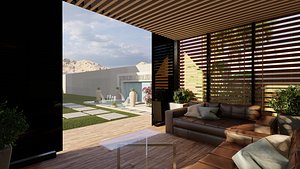 exterior house garden 3D