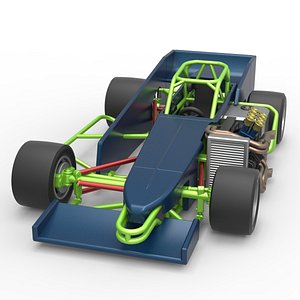 3D Diecast Supermodified front engine race car V3 Scale 1 to 25