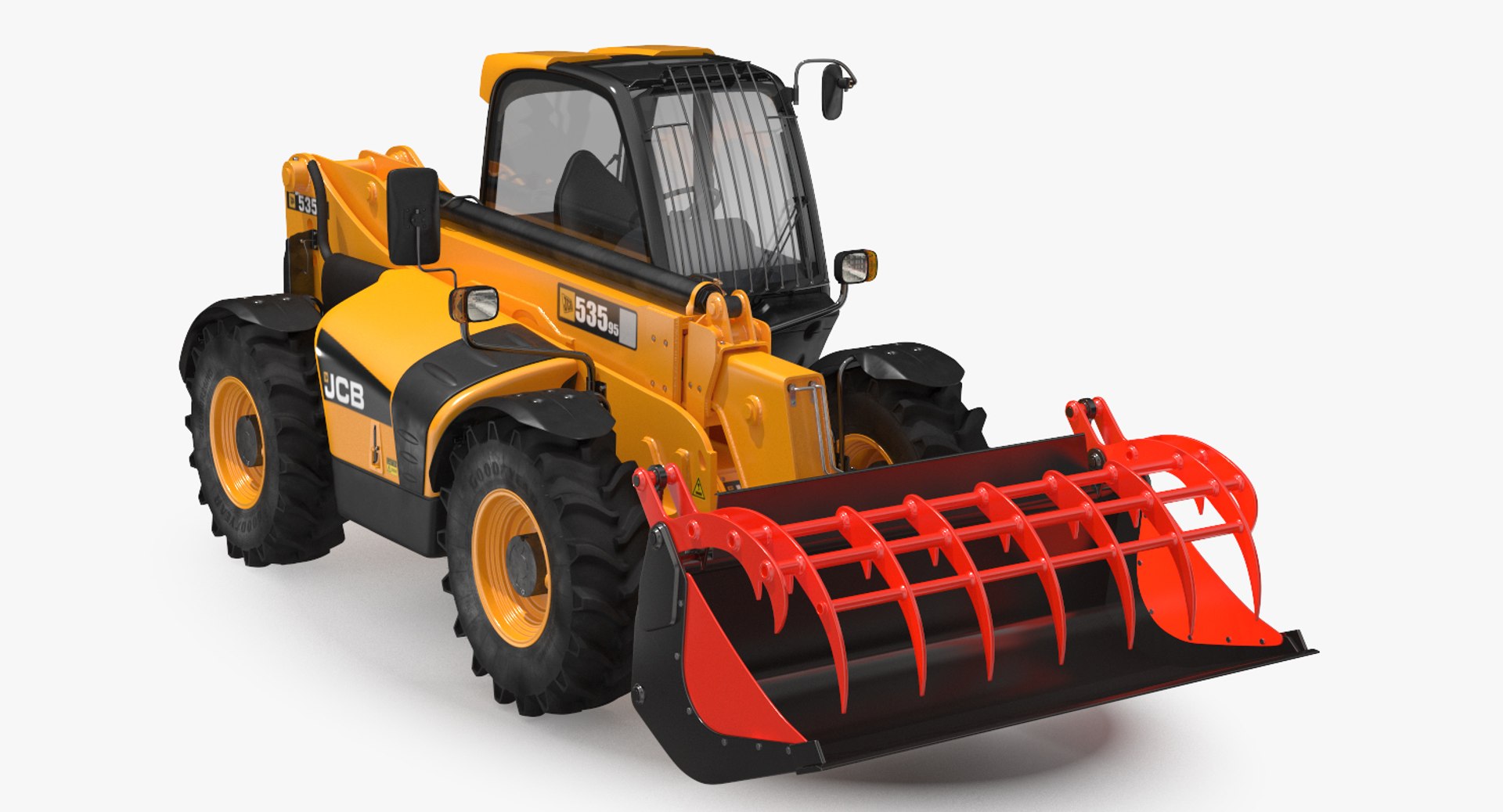 JCB 535 Hydraulic Forklift Bucket 3D Model 3D model preview