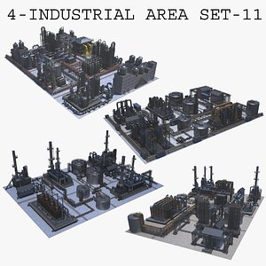 3D 4-Industrial area set -11 model