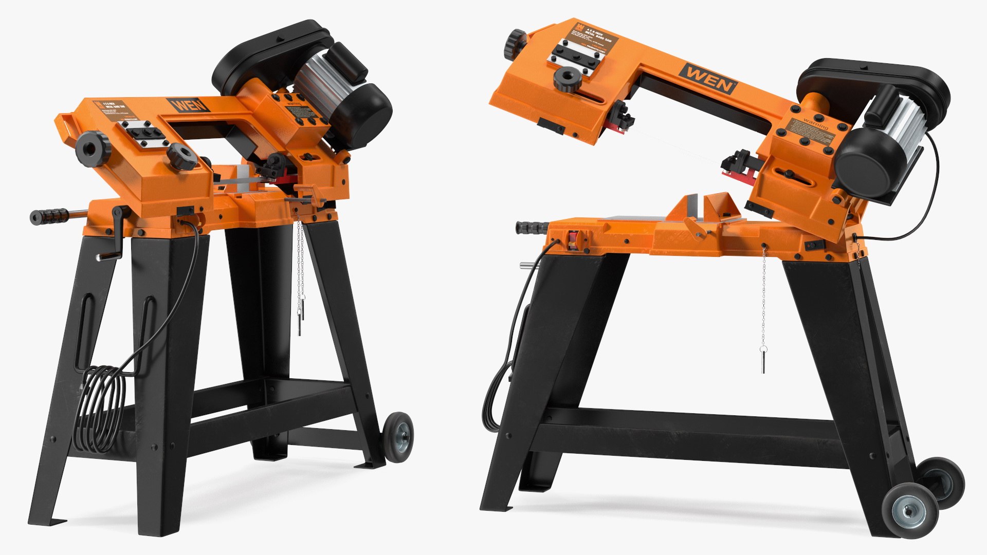 WEN 3970T Metal Cutting Band Saw with Stand Rigged 3D model preview
