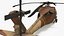 Twin Turbine Military Helicopter with Side Doors Brown Used Rigged for Maya 3D model