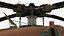 Twin Turbine Military Helicopter with Side Doors Brown Used Rigged for Maya 3D model